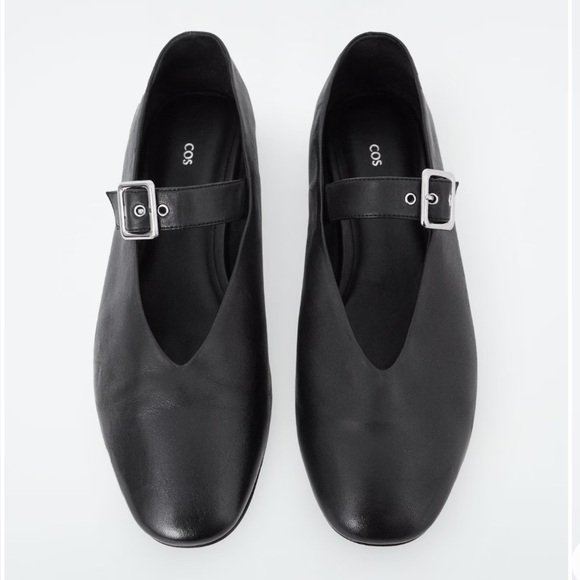 COS Shoes - COS Buckle Ballet Flats Black Leather Mary Jane Shoes Size 38 7/7.5